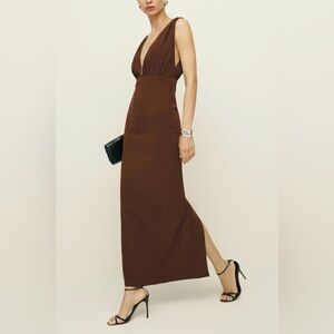 Reformation Velda Dress in Chocolate